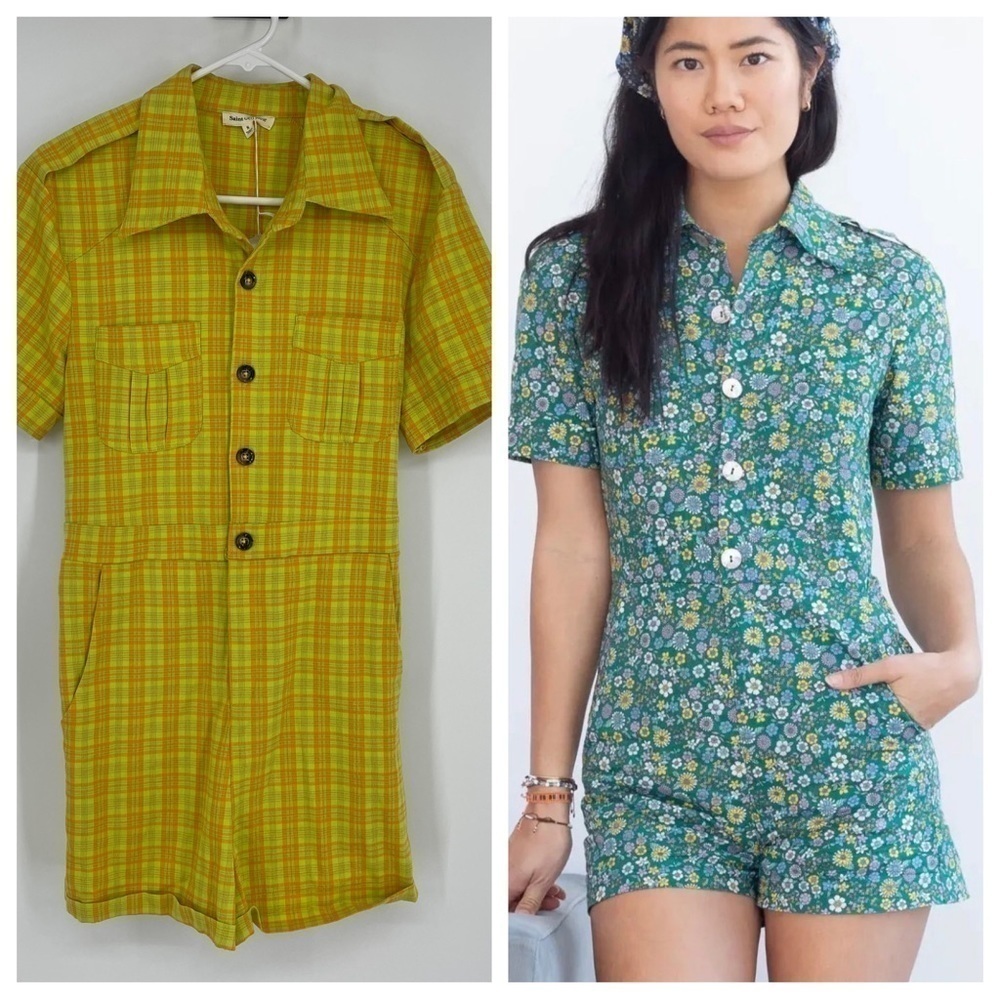 Saint Geraldine Plaid Bright romper